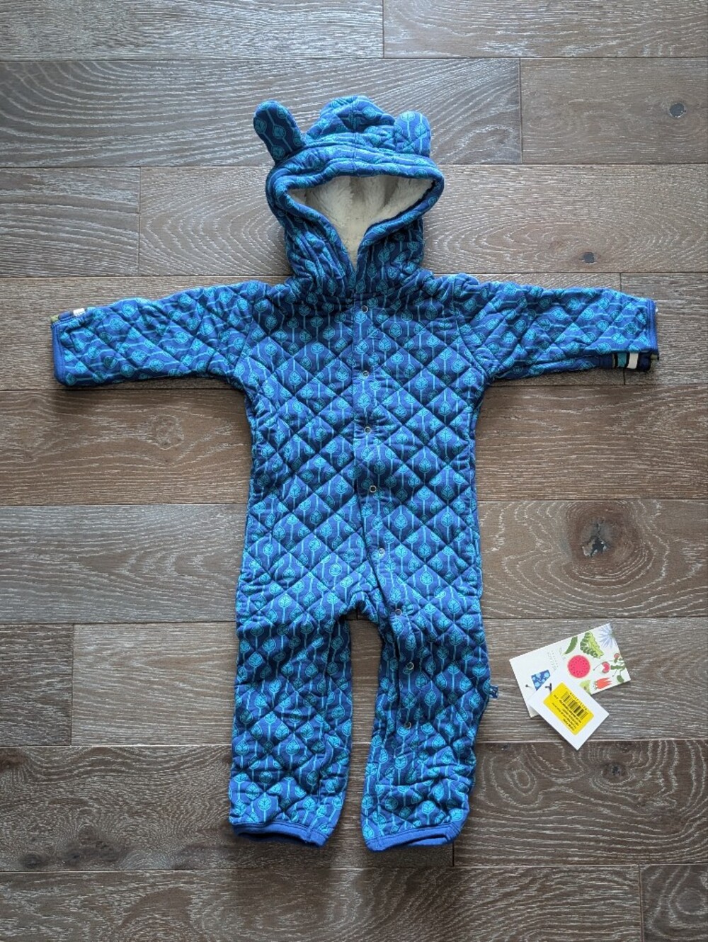 NWT Kickee Pants Quilted Hoodie Coverall with Sherpa-Lined Hood Size 12-18 Month